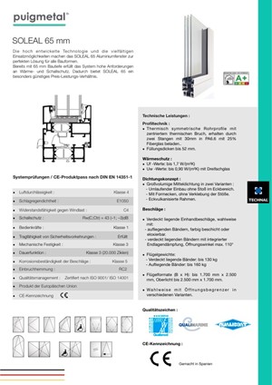 Technisches Datenblatt SOLEAL 65